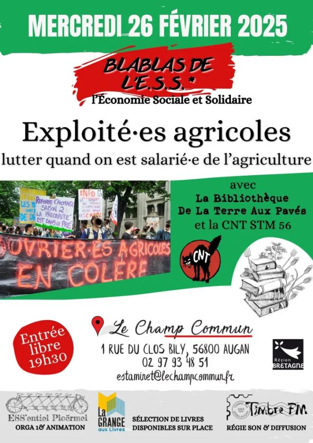 LES RENDEZ VOUS DE L'ESS => "Exploité.e.s agricoles" [Blablas de l'ESS du 26/02/2025]