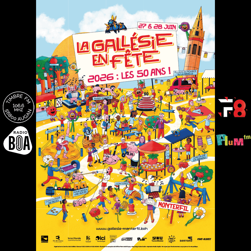 27/06/2026 => "PLATEAU-RADIO" en direct de LA 50ème édition de LA GALLÉSIE EN FÊTE à MONTERFIL ! (Timbre FM/Fréquence 8/Plum'FM/Radio Boa)