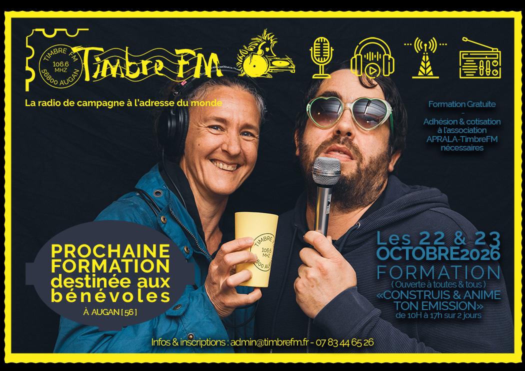 22 & 23/10/2026 => PROCHAINE FORMATION POUR LES BÉNÉVOLES : "CONSTRUIS & ANIME TON ÉMISSION"