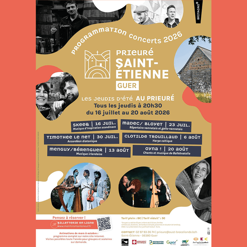 LE TIMBRE DU COIN 2026 - [INTW - HORS-LES-MURS] PRIEURÉ ST-ÉTIENNE à GUER : PROGRAMMATION ESTIVALE !
